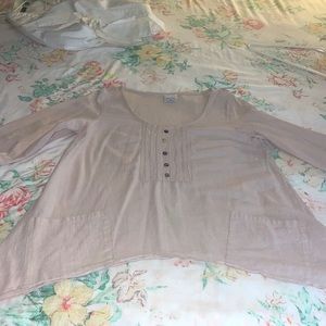 Long beige cotton tunic-top.